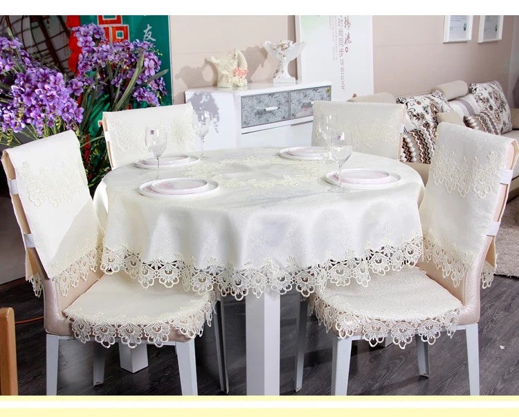 Bluejw European Style Fabric Lace Table Cloth  Rectangular Coffee Table Tablecloth - Image 5